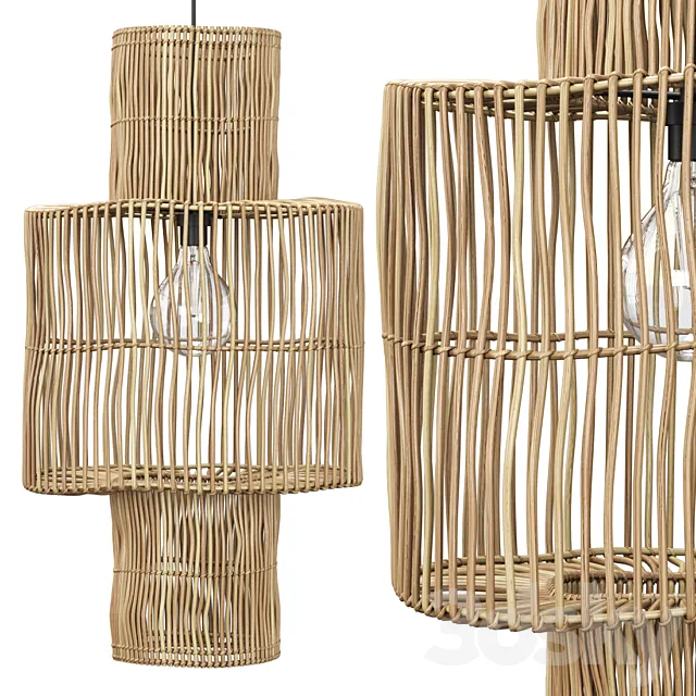 Hanging rattan lamp shade by Tine K Home _ Rattan pendant lamp 3ds Max