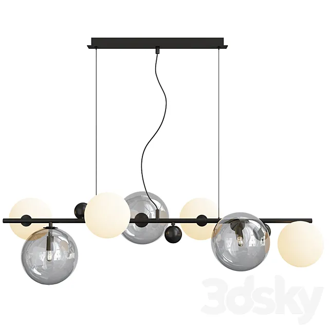 Hanglamp in smoked glass en metal bullesco 3ds Max