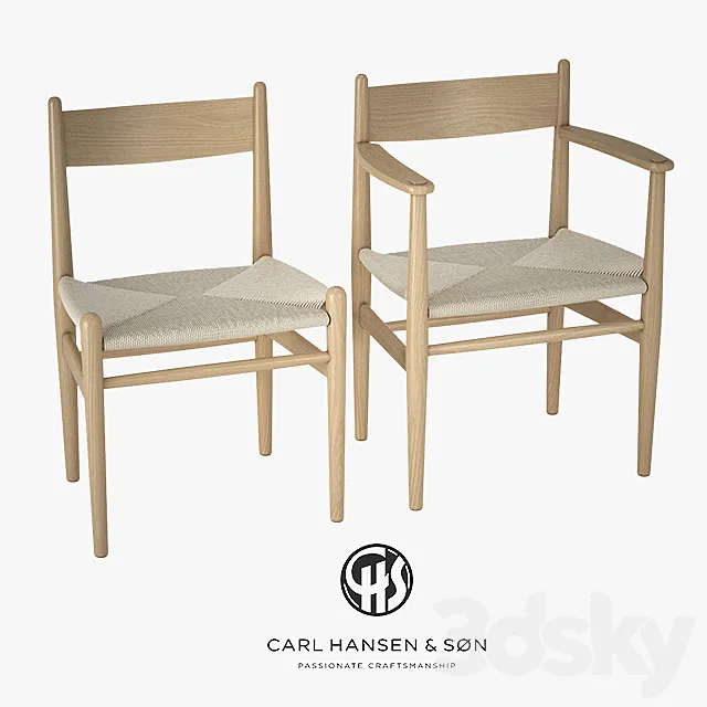 Hans J. Wegner – CH36 & CH37 Chairs 3ds Max