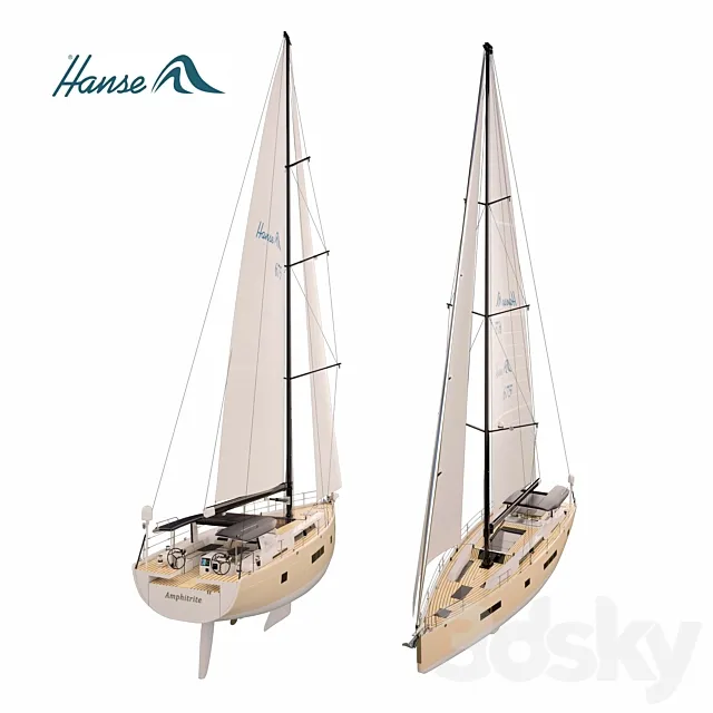 Hanse 675 yacht 3DS Max Model