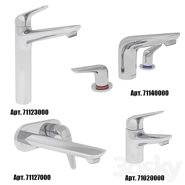 HANSGROHE bathtub faucets collection | Novus SET 1 3ds Max