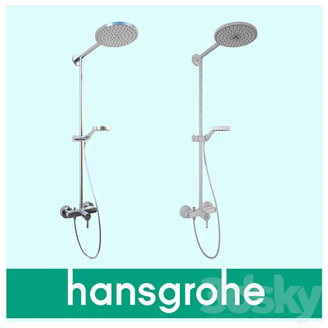 Hansgrohe Raindance Showerpipe 180 EcoSmart 3DSMax File