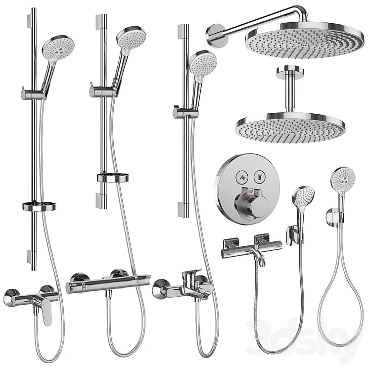 Hansgrohe set 160 mixers and shower systems 3DS Max
