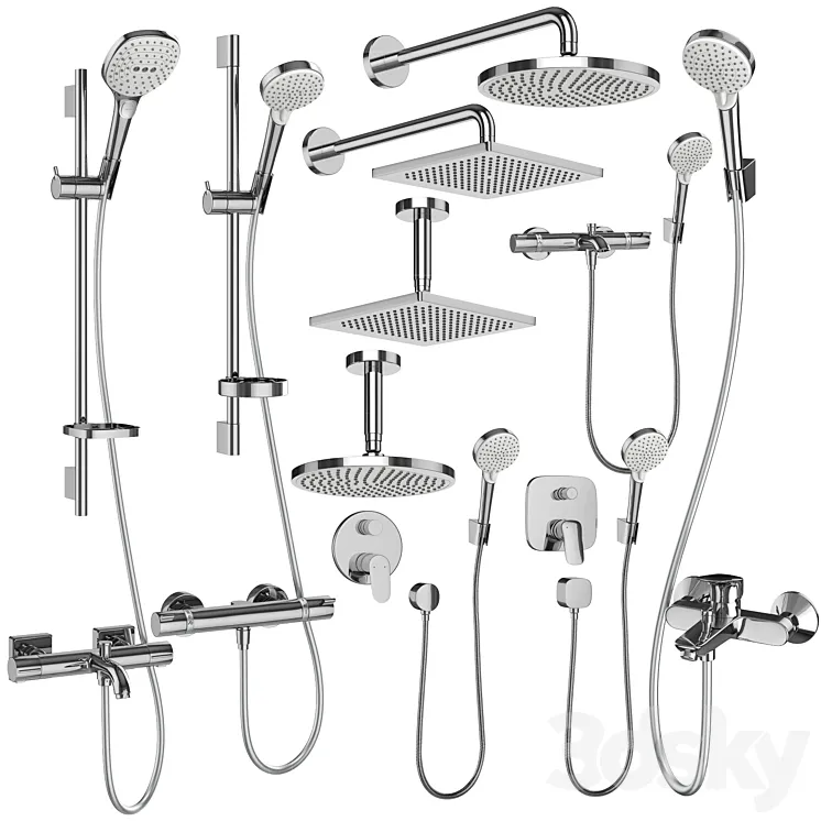 Hansgrohe set 162 mixers and shower systems 3DS Max