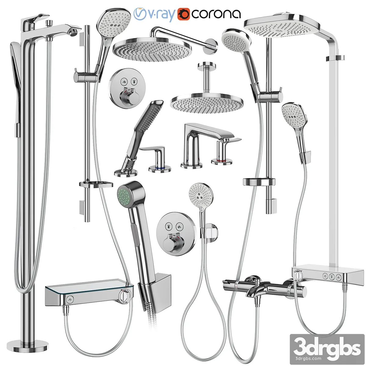 Hansgrohe Set 173 Mixers Shower Systems 3dsmax Download