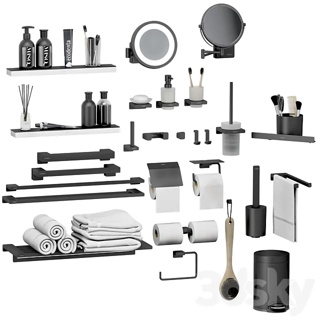 Hansgrohe set of bathroom accessories and decor 3DSMax File