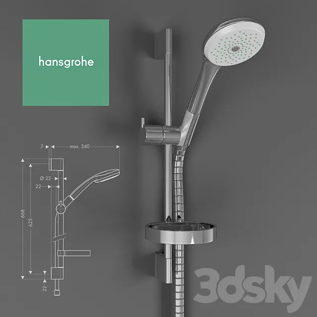 hansgrohe Shower set Croma 100 3DS Max Model