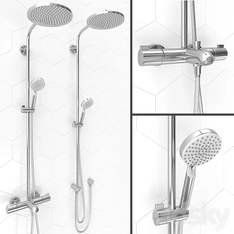 HANSGROHE shower systems | Crometta S 240 Set2 3DS Max
