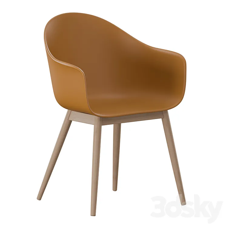 Harbor Dining Chair Wooden Base 3DS Max Model