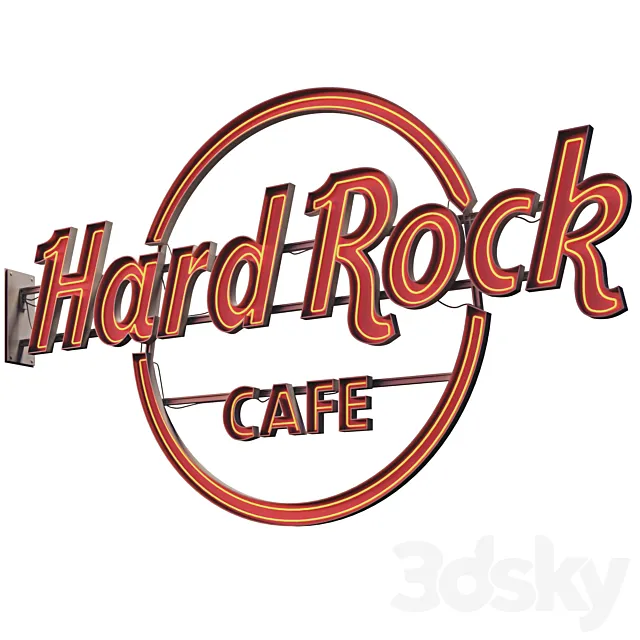 Hard Rock cafe neon sign 3DS Max Model