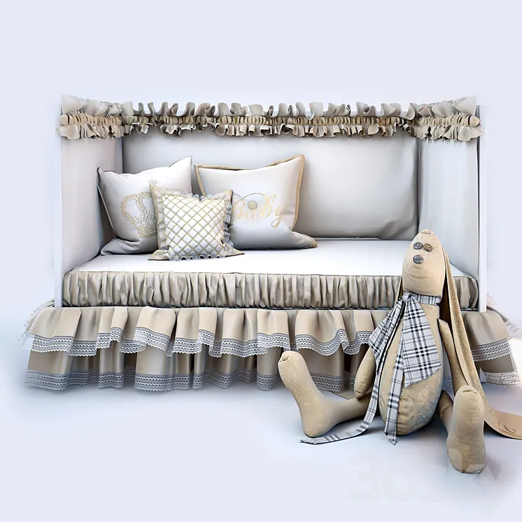 Hare baby bedding and bed IKEA 3DS Max