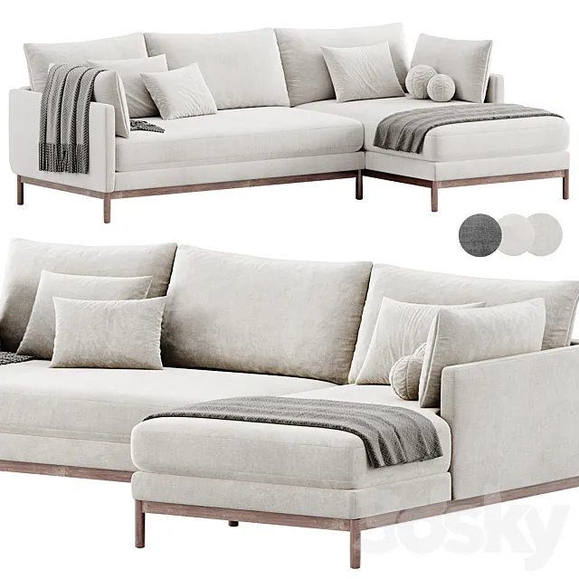 Hargrove Corner Sofa By West Elm 3DS Max Model