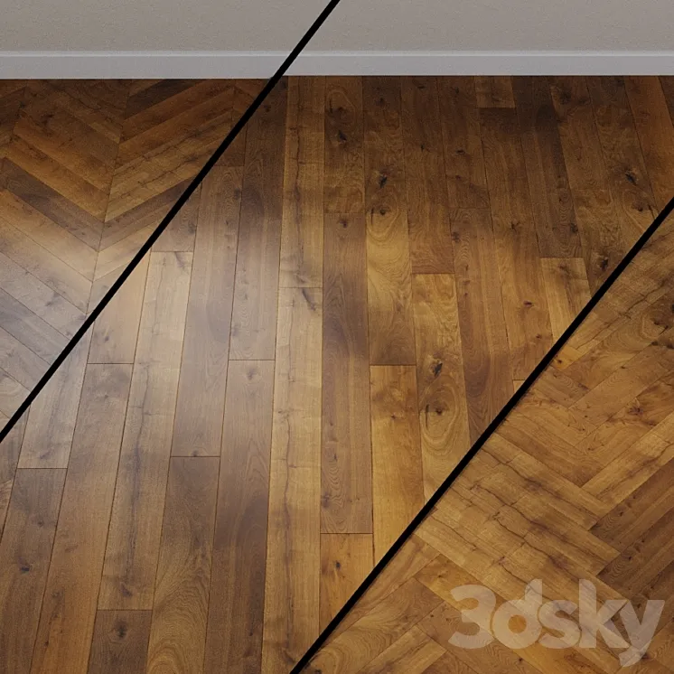 HARO PARQUET 4000 Plank 1-Strip 180 4V Amber Oak Sauvage brushed 3DS Max
