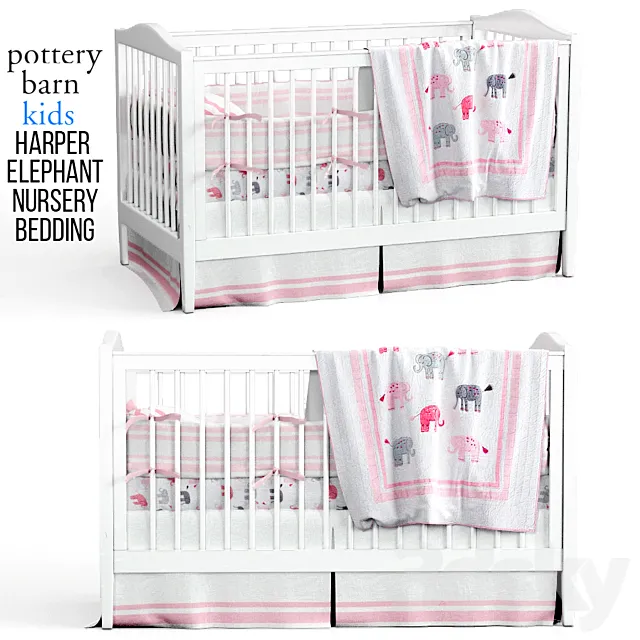 Harper Elephant Nursery Bedding 3DS Max Model