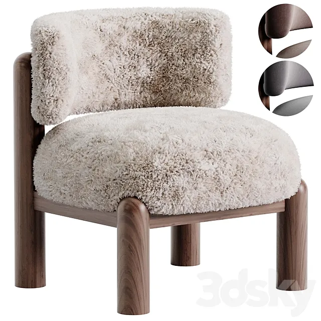 Harper Shearling Accent Chair 3DS Max Model