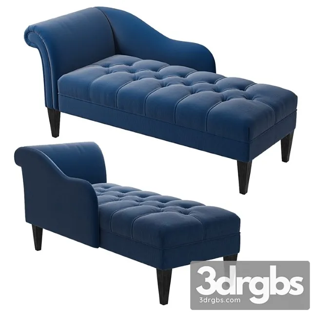 Harrison tufted chaise lounge midnight blue