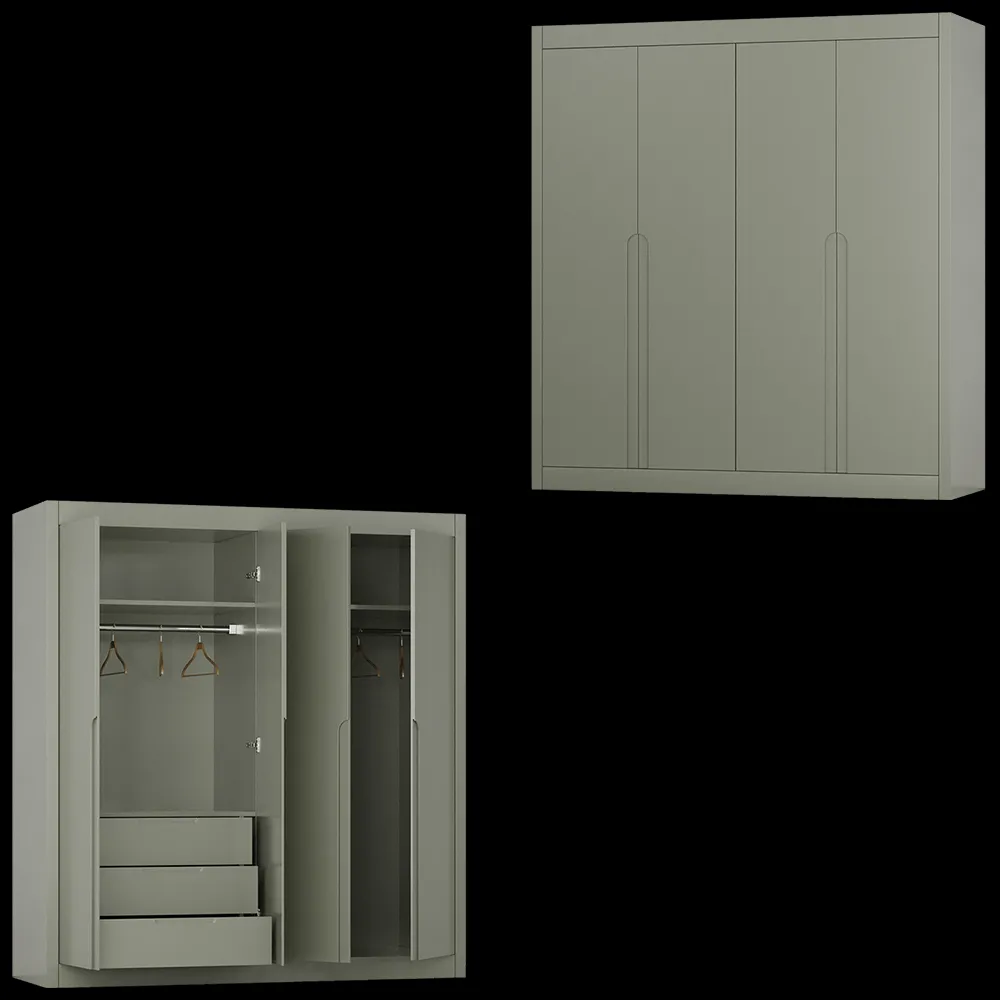 Hasan Guner – Four doors wardrobe 3ds Max