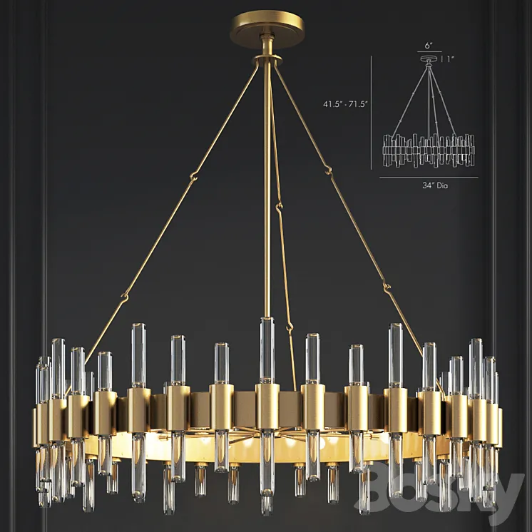 Haskell Large Chandelier Arteriors Home 3DS Max