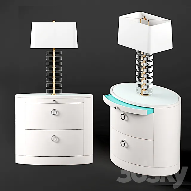 Hastings Nightstand and Ferris Lamp 3ds Max