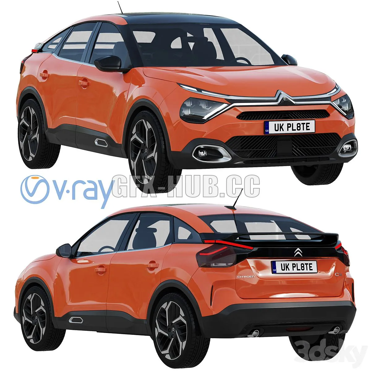 Hatchback Citroen C4 2021 3dsMax Model