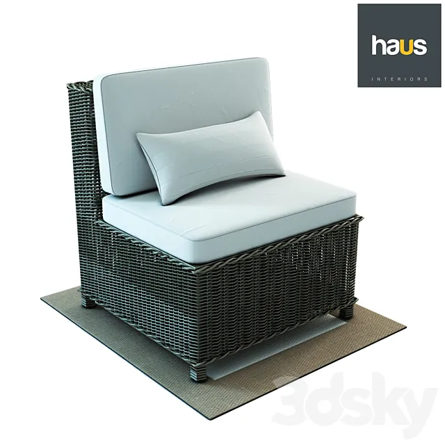 Haus Interior Armchair made of woven rattan 3ds Max