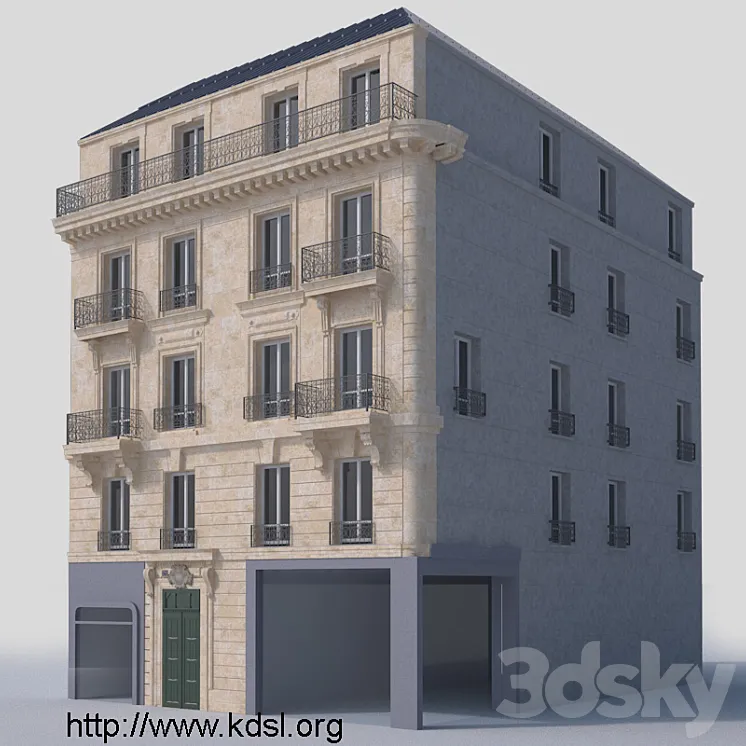 Haussmanian parisian building 3DS Max