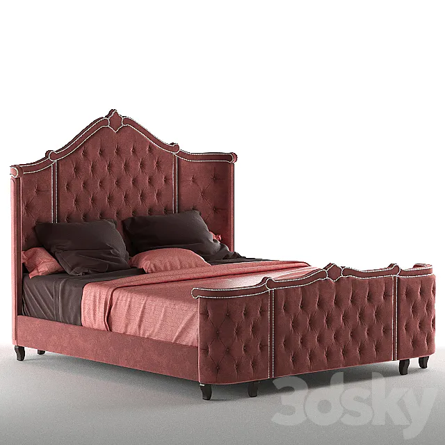 Haute House Pippa Tufted Queen Bed 3ds Max