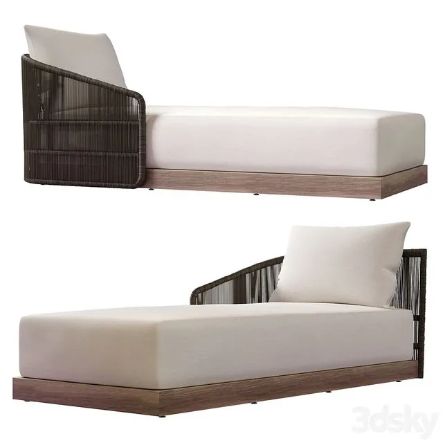 Havana arm chaise RH 3dsMax Model