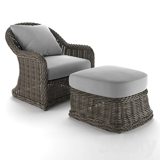 Havana Lounge Chair with Ottoman 3DSMax File