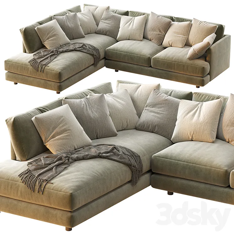 Haven 2-Piece Terminal Chaise Sectiona 3DS Max