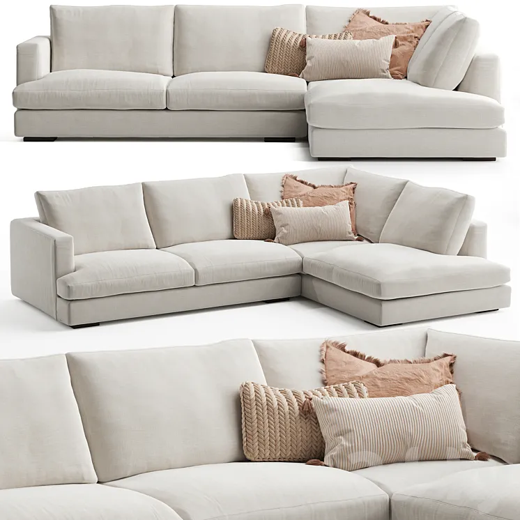 Haven 5 Seater Upholstered Sofa 3DS Max Model