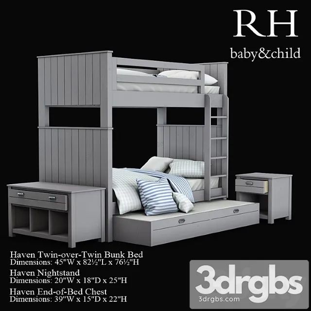 Haven Twin Over Twin Bunk Bed 3dsmax Download