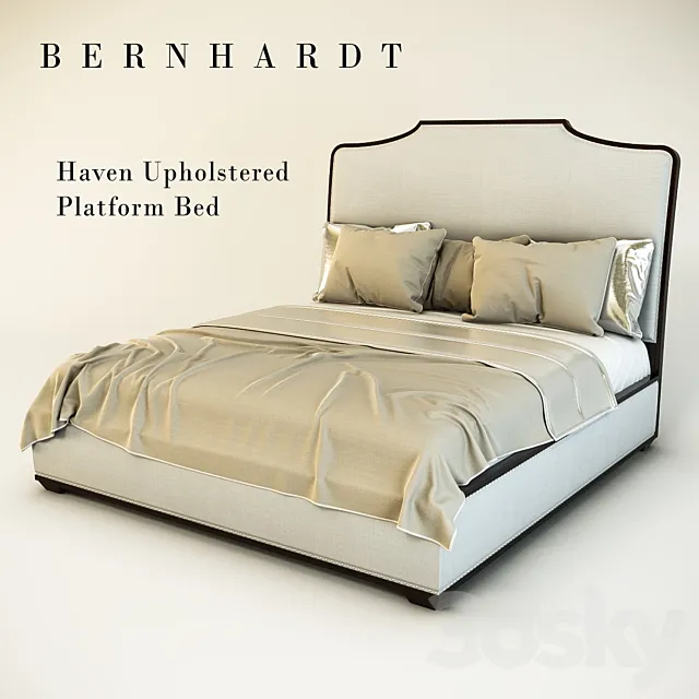 Haven Upholstered Platform Bed 3DS Max Model