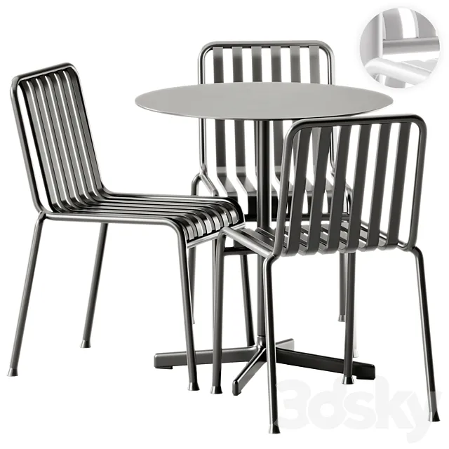 Hay Neu Round Table and Palissade Chair 3ds Max