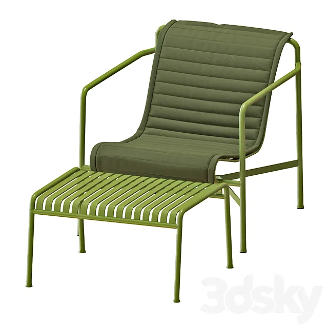 Hay Palissade Lounge Chair and Table 3ds Max