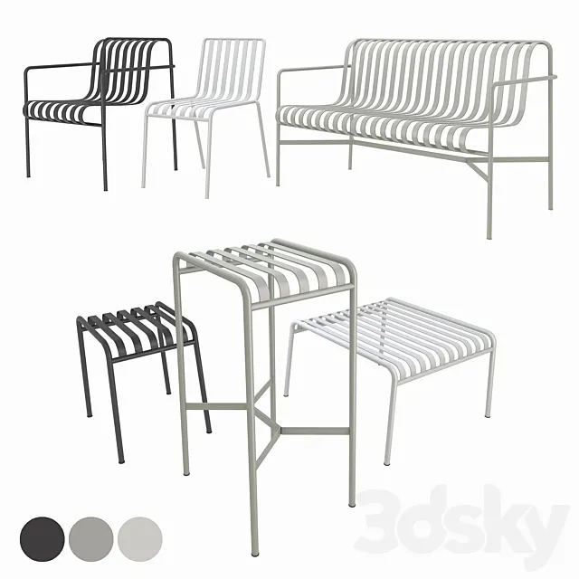 HAY Palissade Outdoor Furniture 3DS Max Model