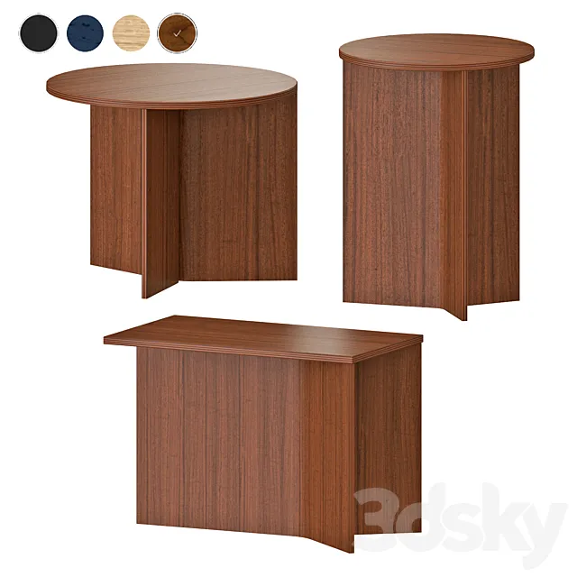 HAY WOOD SLIT SIDE TABLES 3ds Max