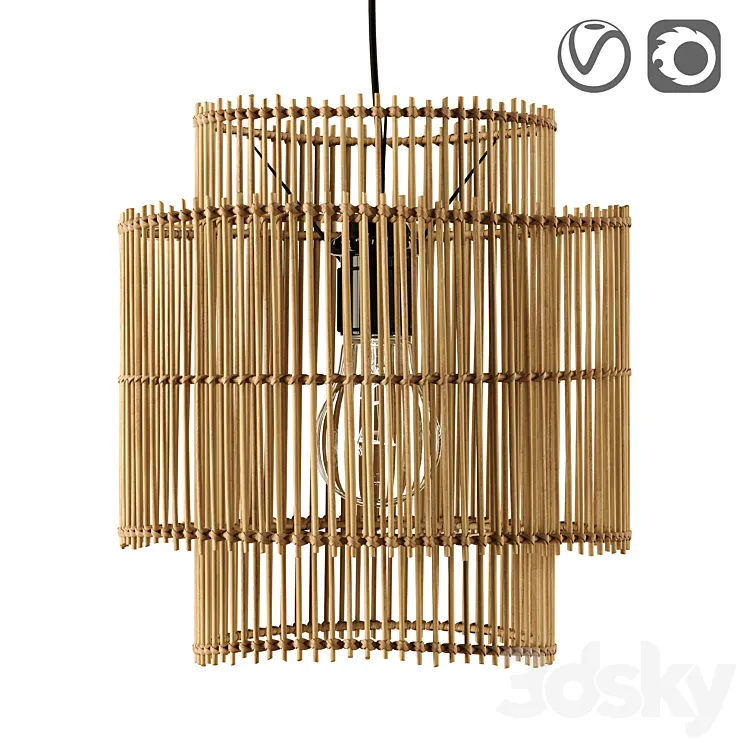 Haya bamboo lampshade 3DS Max