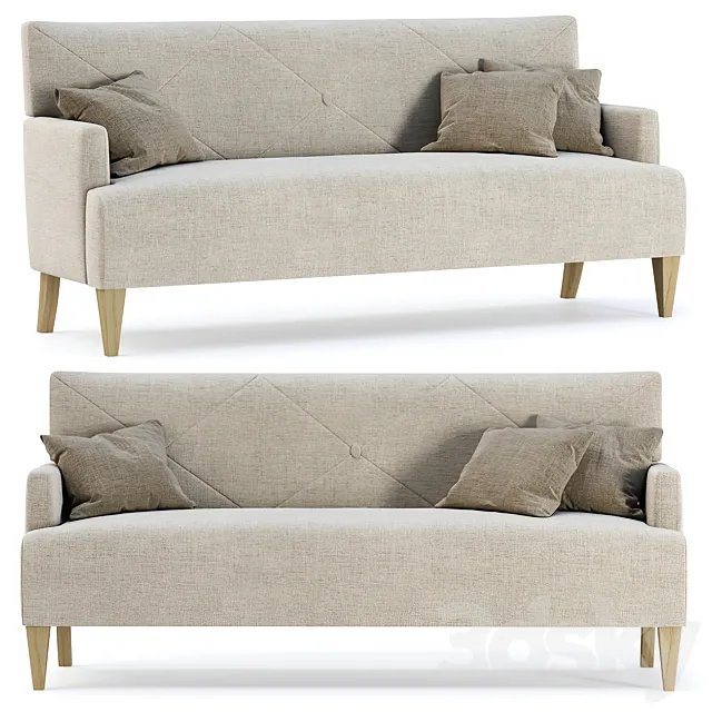HBF Brentwood Sofa with button back _ Triple sofa 3ds Max