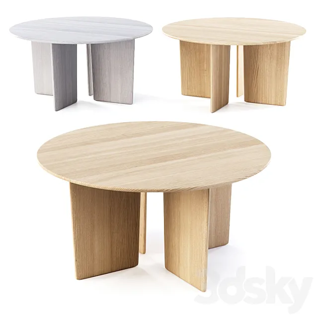 HBF Torre Round Conference Table with 4 Legs _ Round wooden table 3ds Max