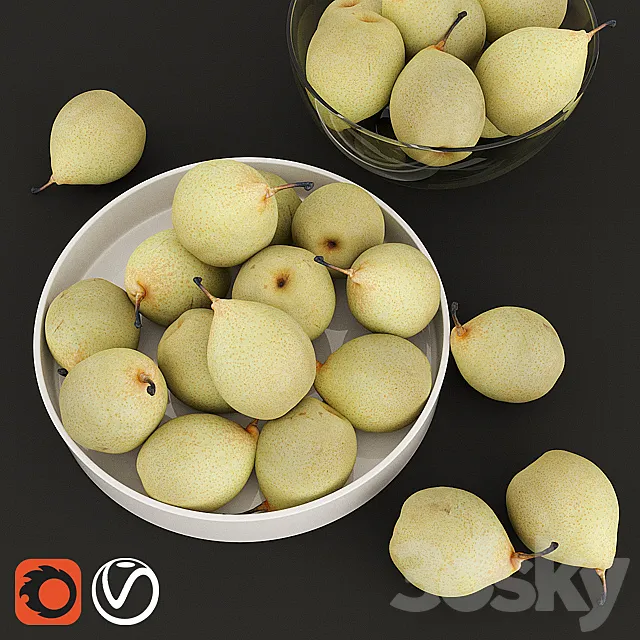 HD Realistic Japanese Pears 3DS Max Model