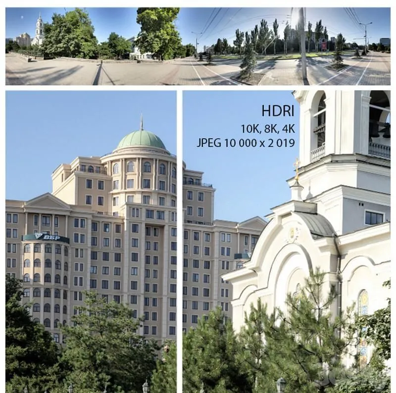 HDRI 9 panorama city 3dsMax Model