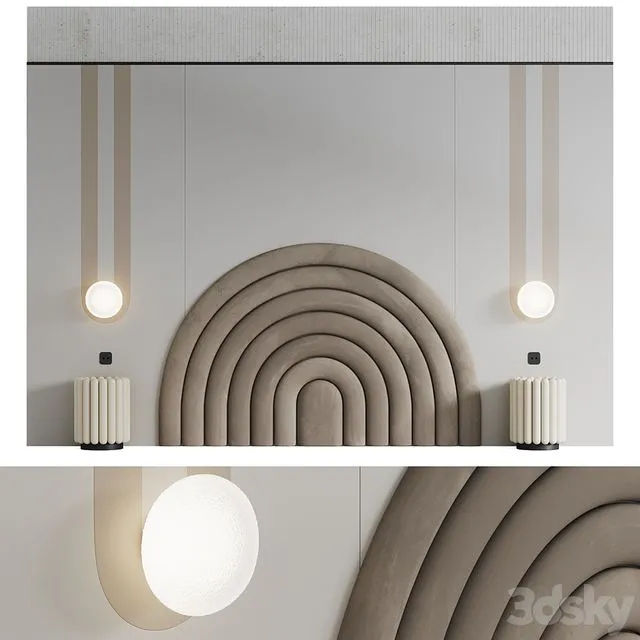 Headboard #15 with Solaris Pushbutton Switch by Meljac 3dsMax Model