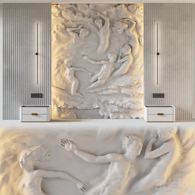 HEADBOARD 3D wall panel 002 3dsMax Model
