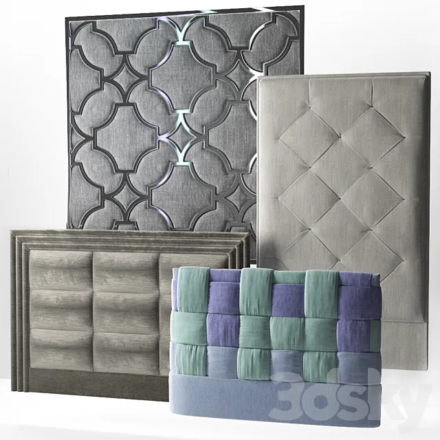 Headboard-9 fabric panel 3ds Max