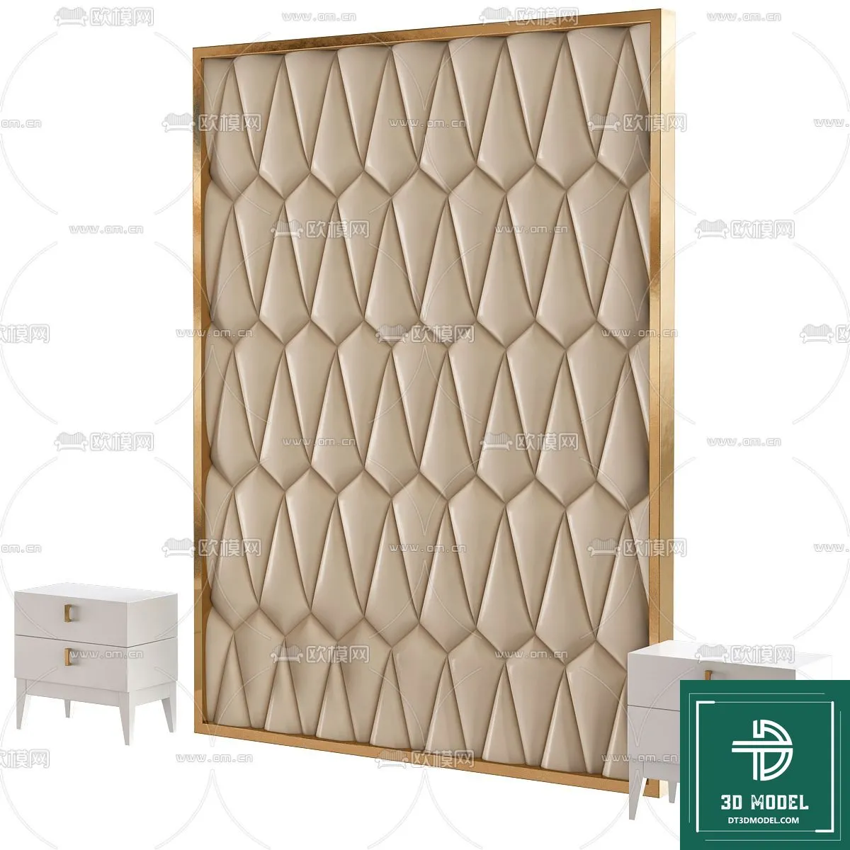 Headboard 3D Model for Bed – Interior 3D – 035