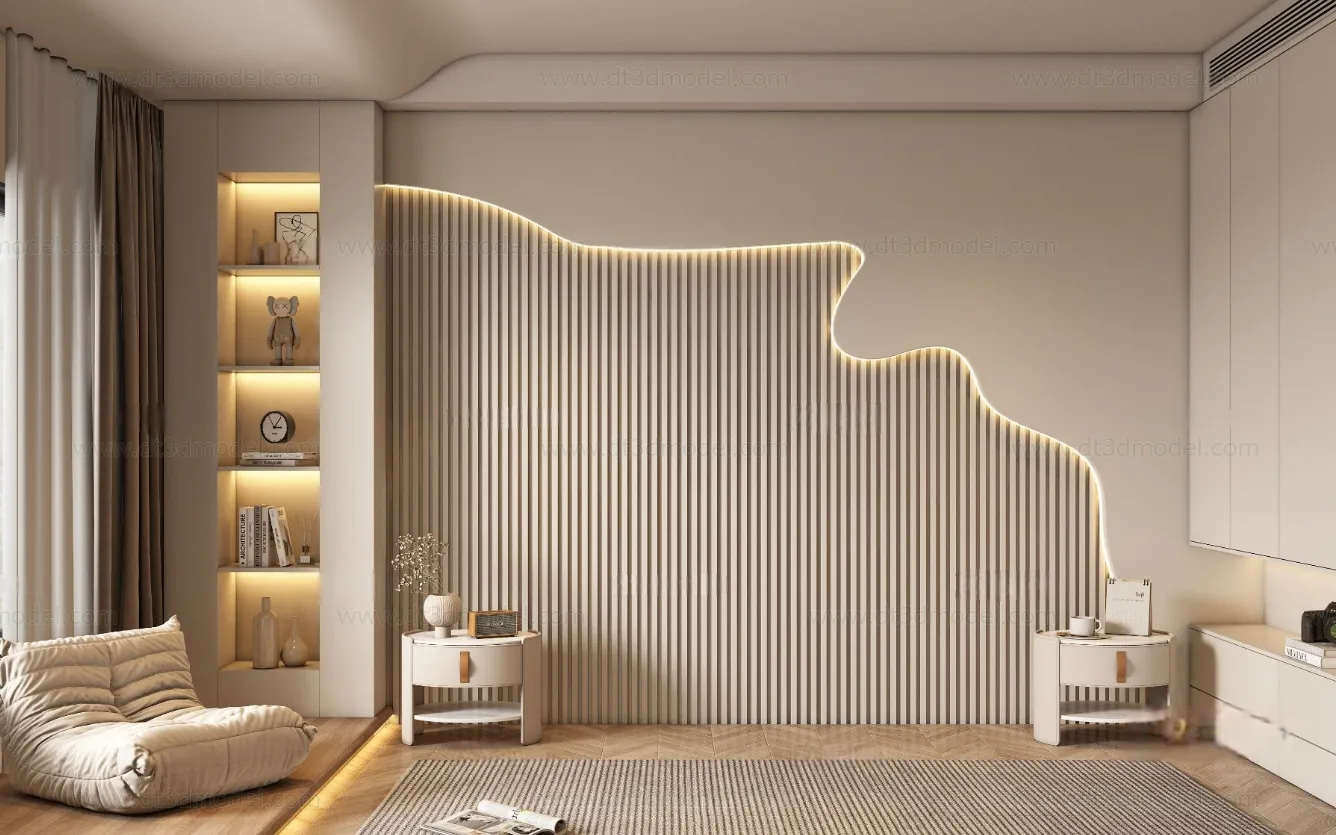 Headboard for Bed 3D Models – 3DSKY – 123 – VRAY Render