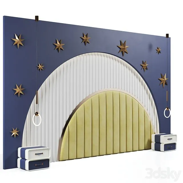 Headboard in nursery 01 3dsMax Model