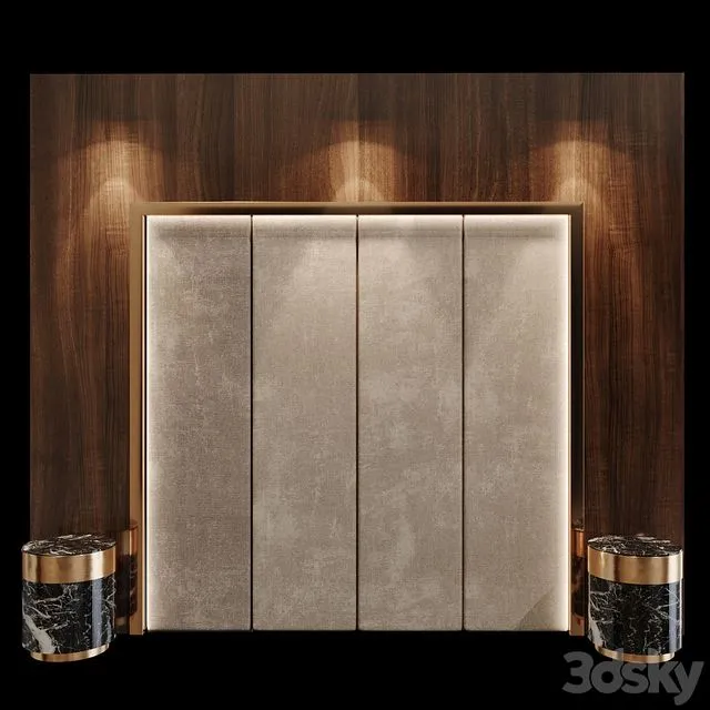 headboard W 3500 H 3000 mm 3dsMax Model