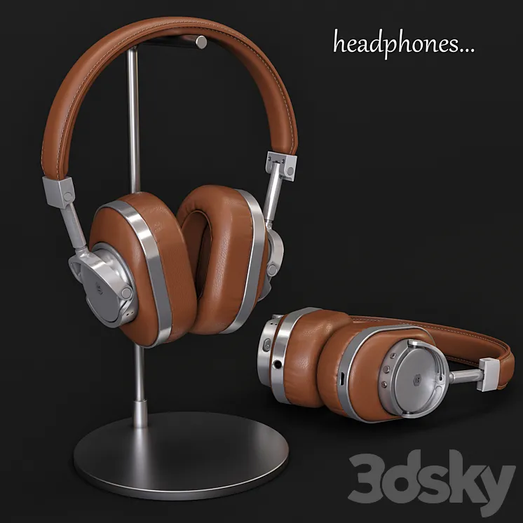 Headphones Master & Dynamic MW60S2 Brown \/ Silver 3DS Max